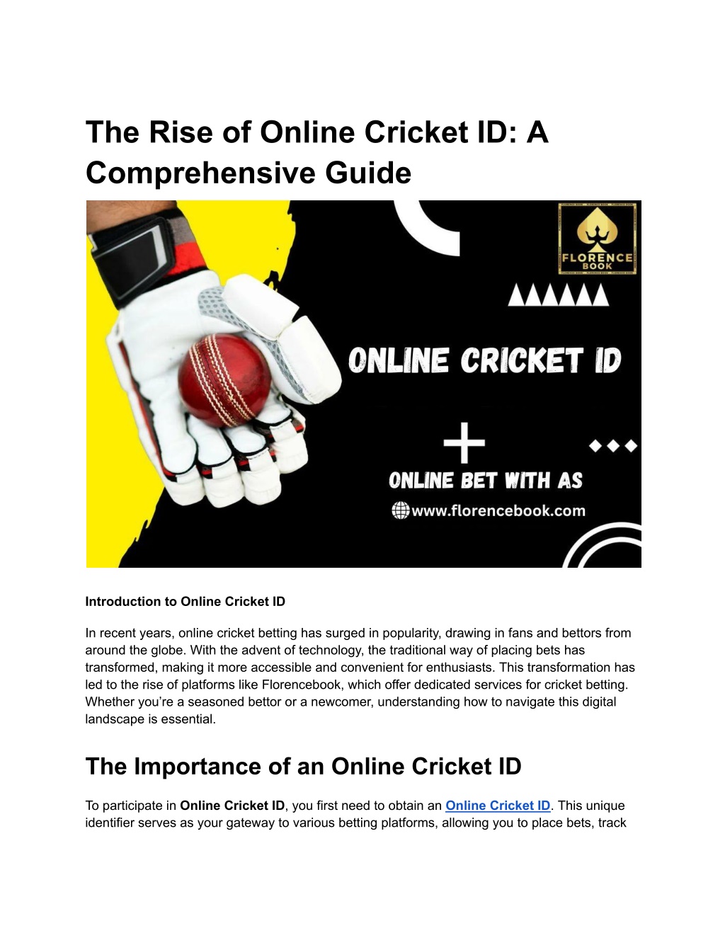 the rise of online cricket id a comprehensive l.w