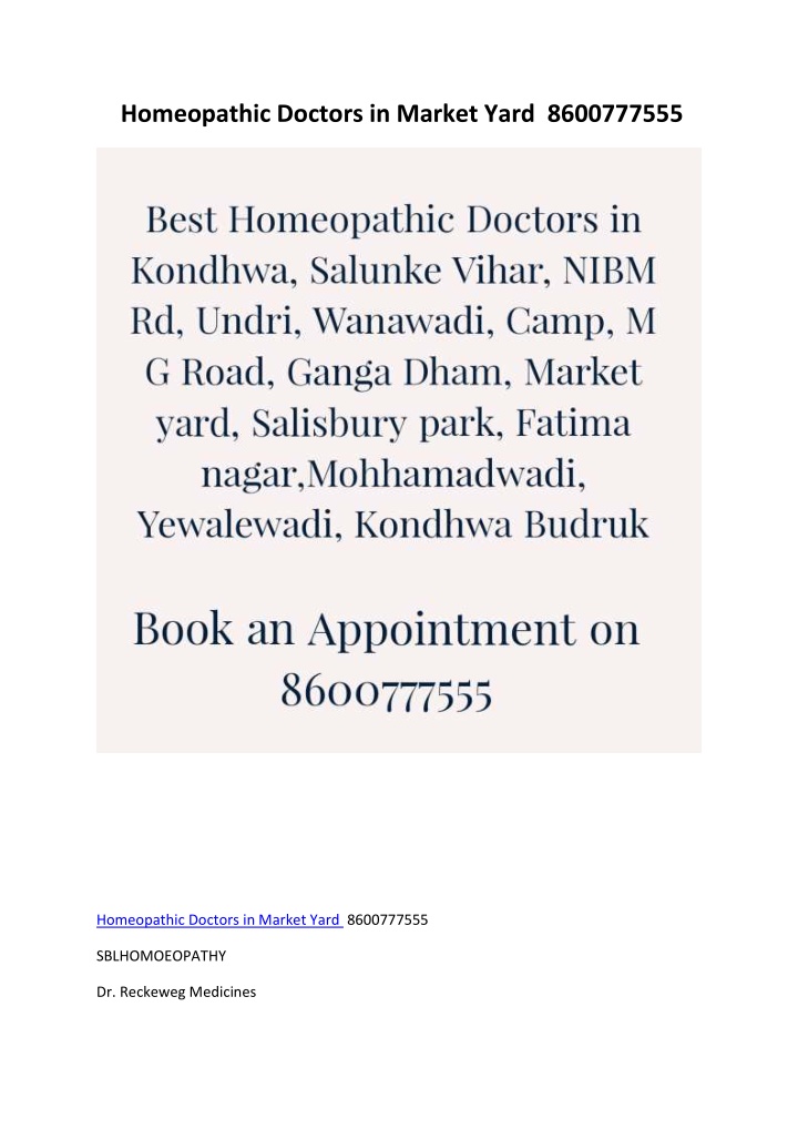 homeopathic doctors in market yard 8600777555 n.w