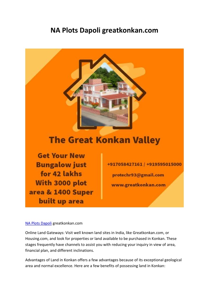 na plots dapoli greatkonkan com n.w