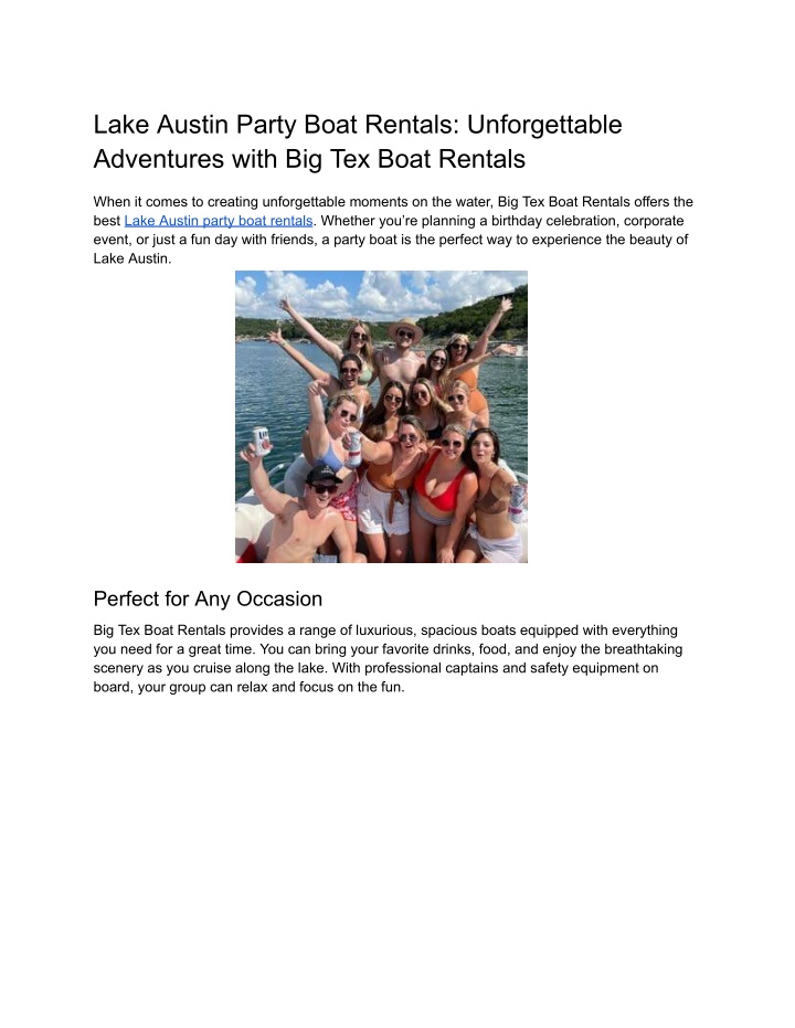 lake austin party boat rentals unforgettable n.w