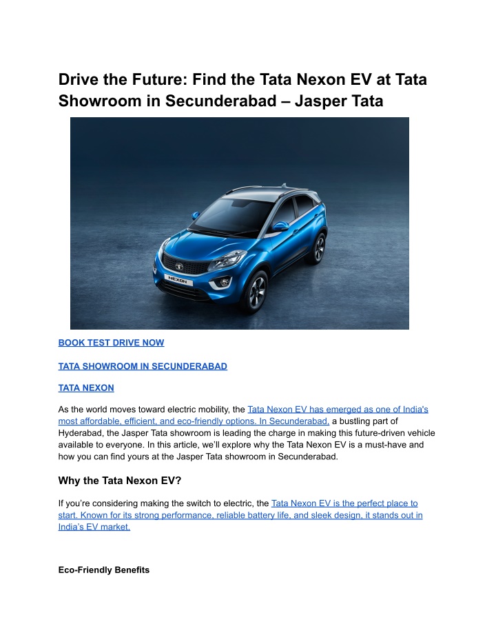 drive the future find the tata nexon ev at tata n.w