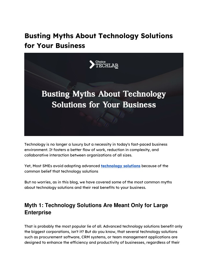 busting myths about technology solutions for your n.w