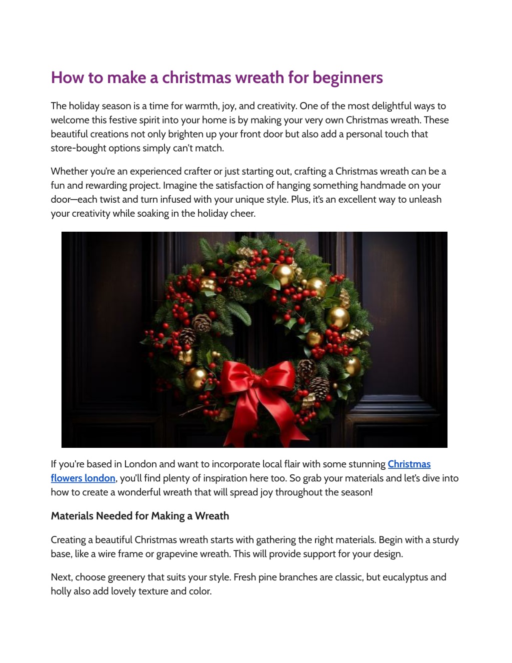 how to make a christmas wreath for beginners l.w