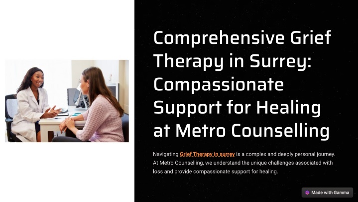 comprehensive grief therapy in surrey n.w