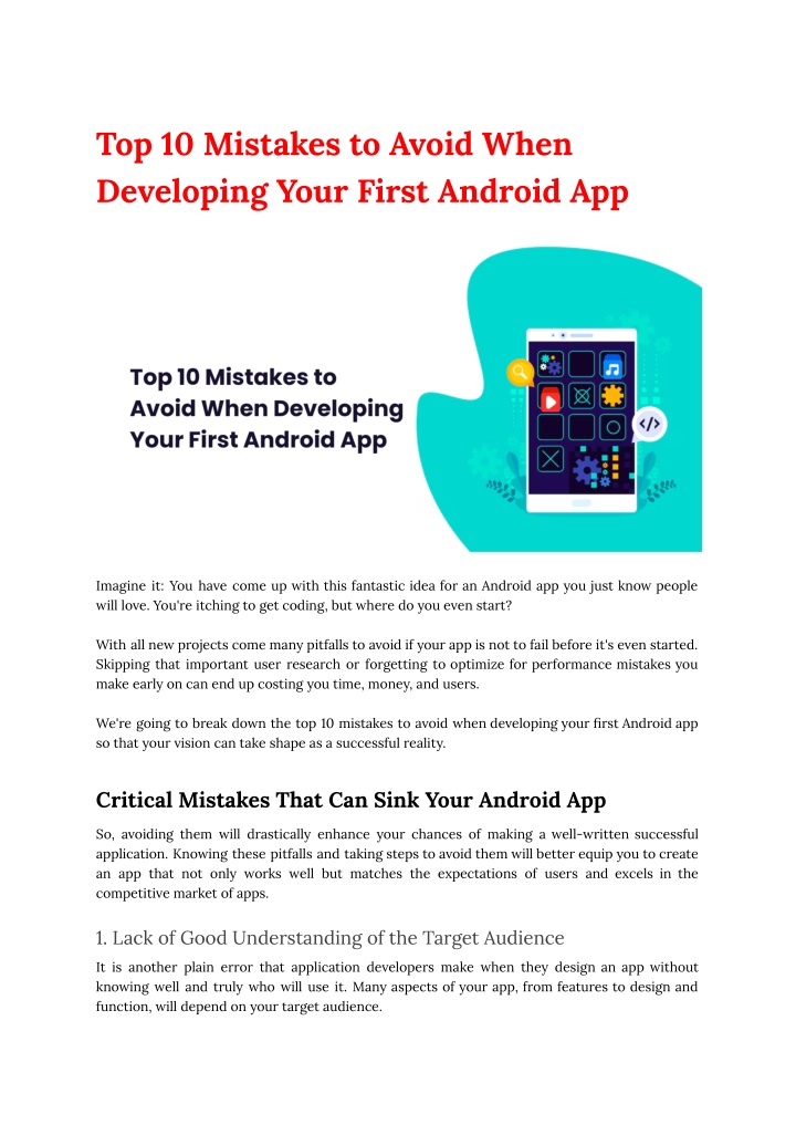 top 10 mistakes to avoid when developing your n.w