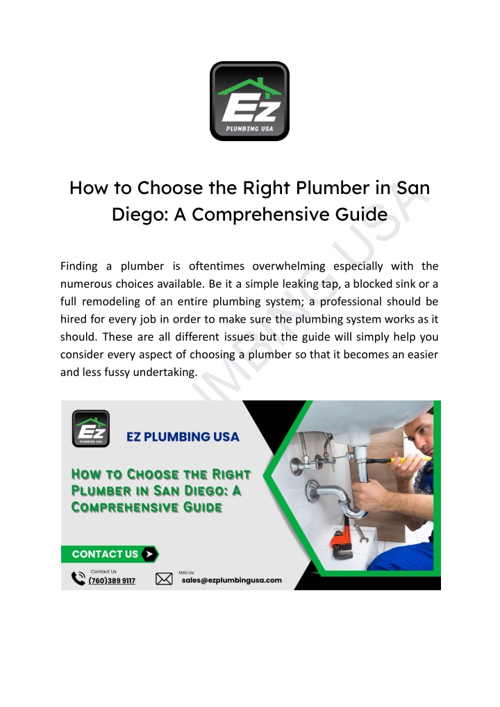 ez plumbing usa n.w