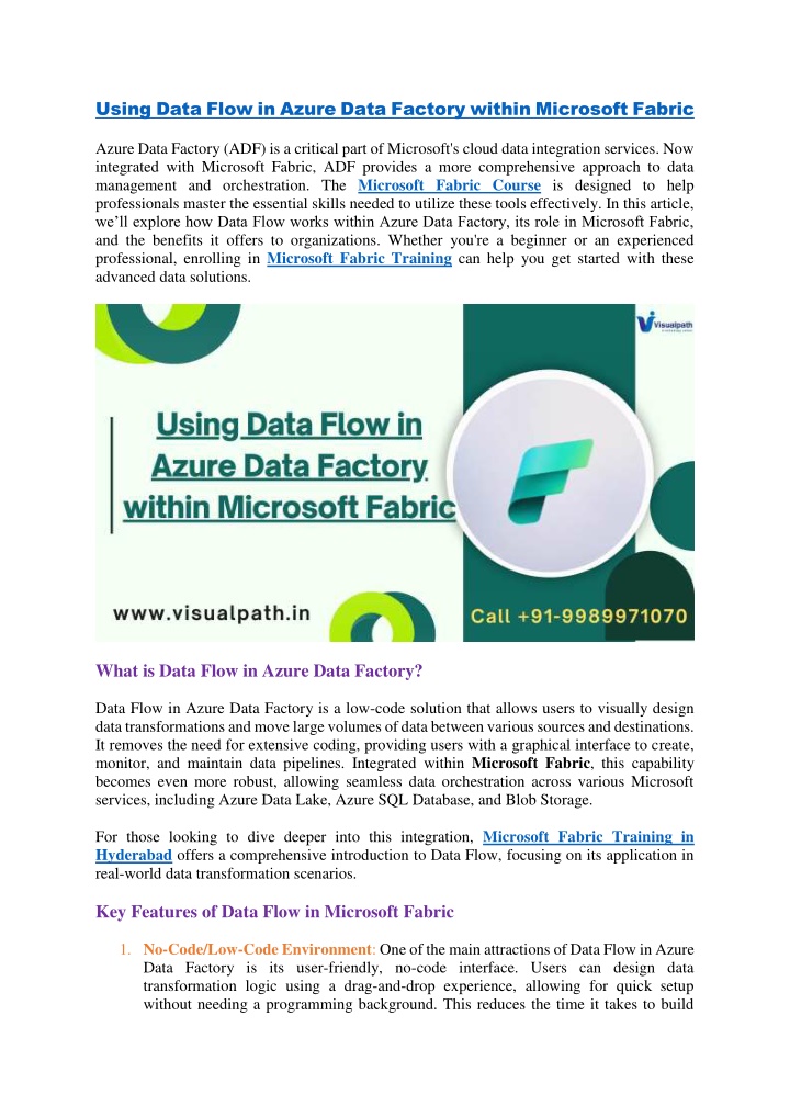 using data flow in azure data factory within n.w