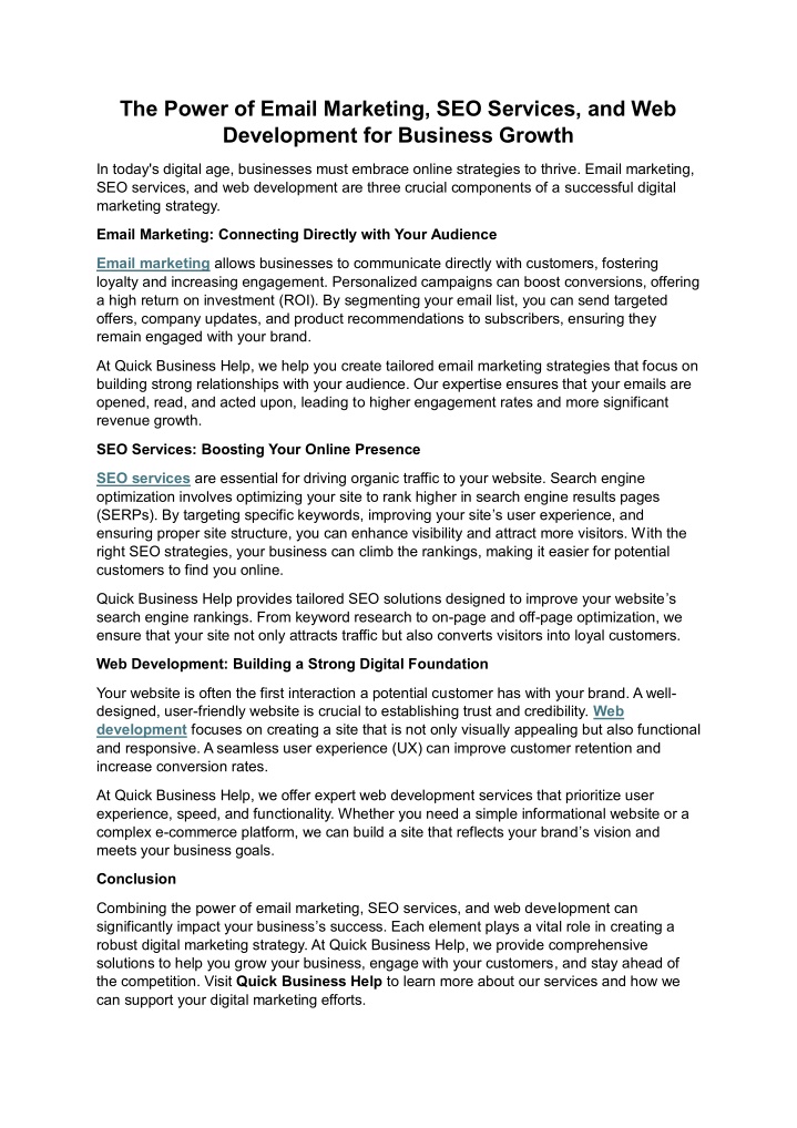 the power of email marketing seo services n.w