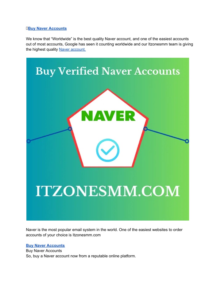 buy naver accounts n.w