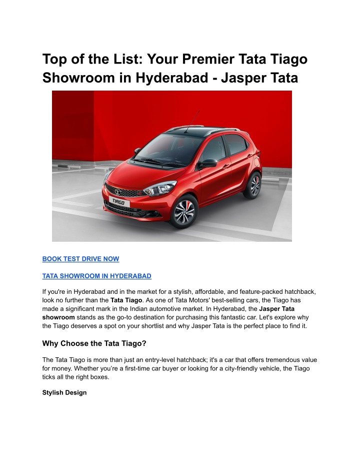 top of the list your premier tata tiago showroom n.w