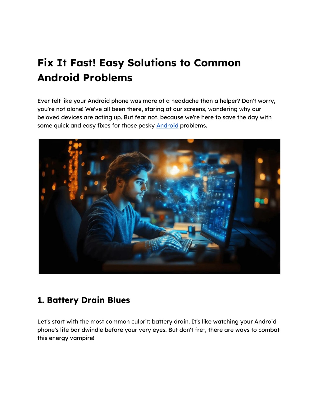 fix it fast easy solutions to common android l.w