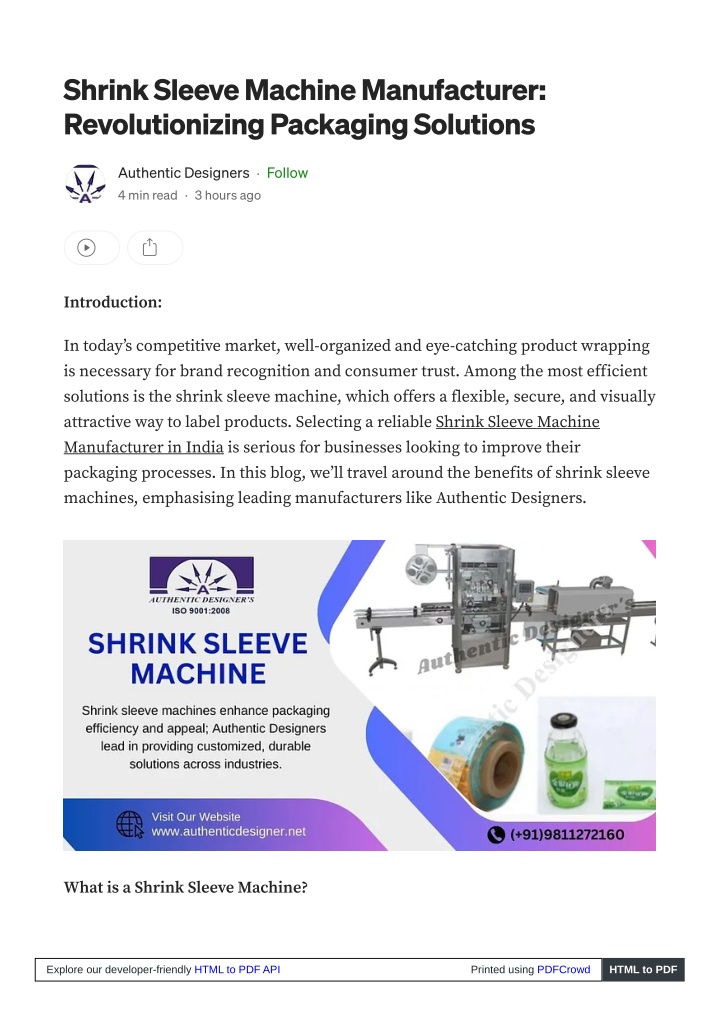 shrink sleeve machine manufacturer n.w