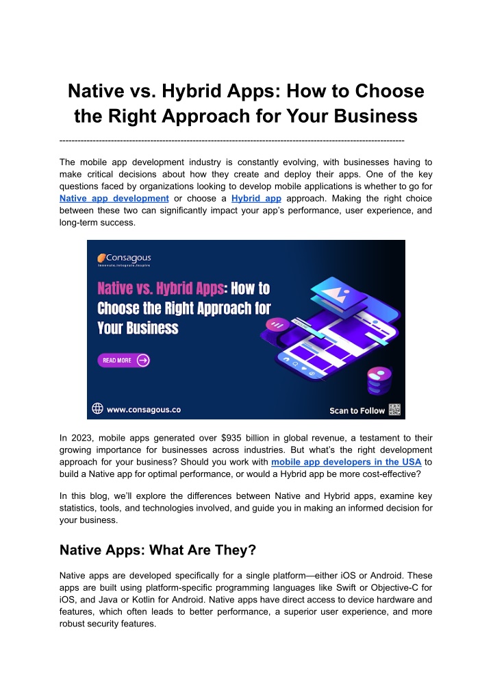 native vs hybrid apps how to choose the right n.w