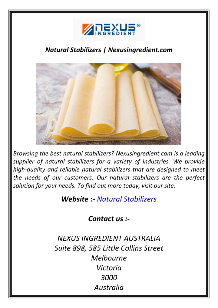 natural stabilizers nexusingredient com n.w