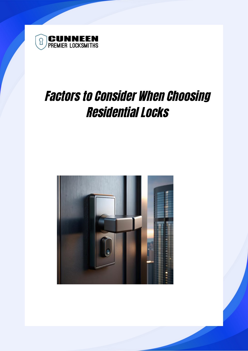 factors to consider when choosing residential l.w