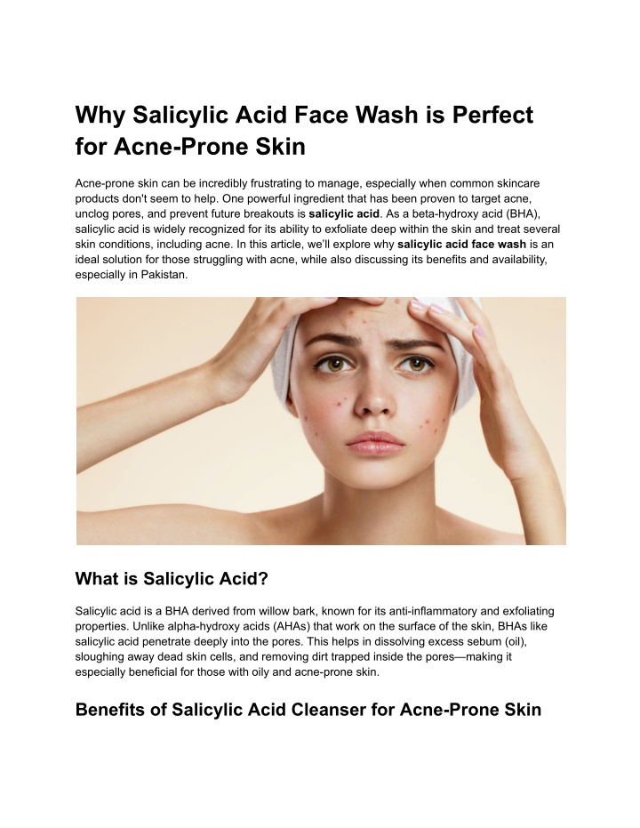 why salicylic acid face wash is perfect for acne n.w