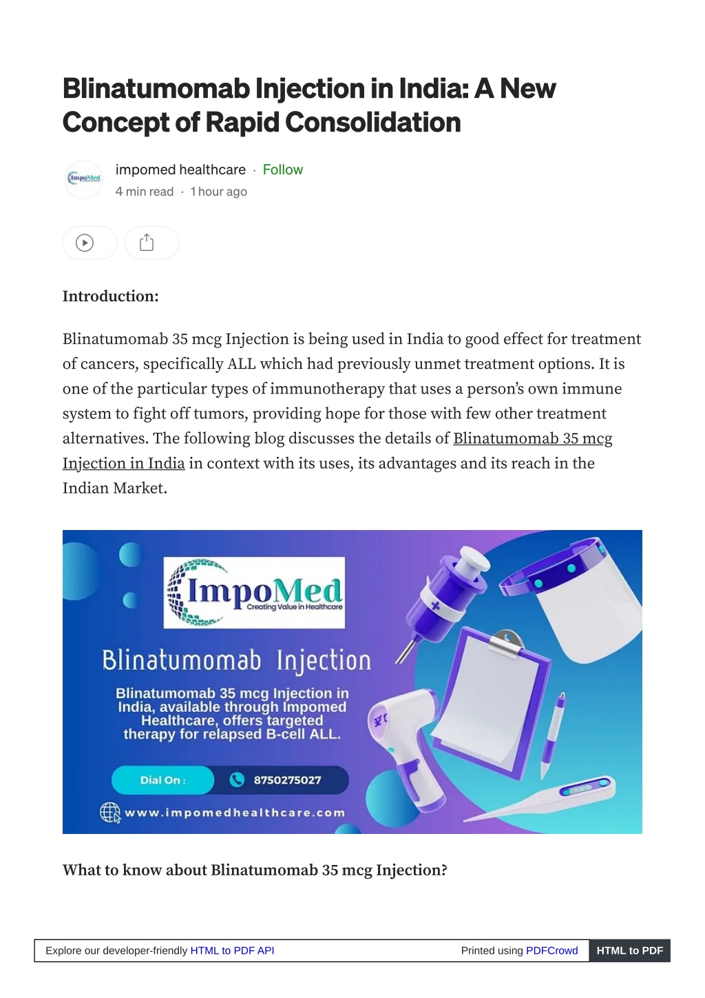 blinatumomab injection in india a new concept l.w