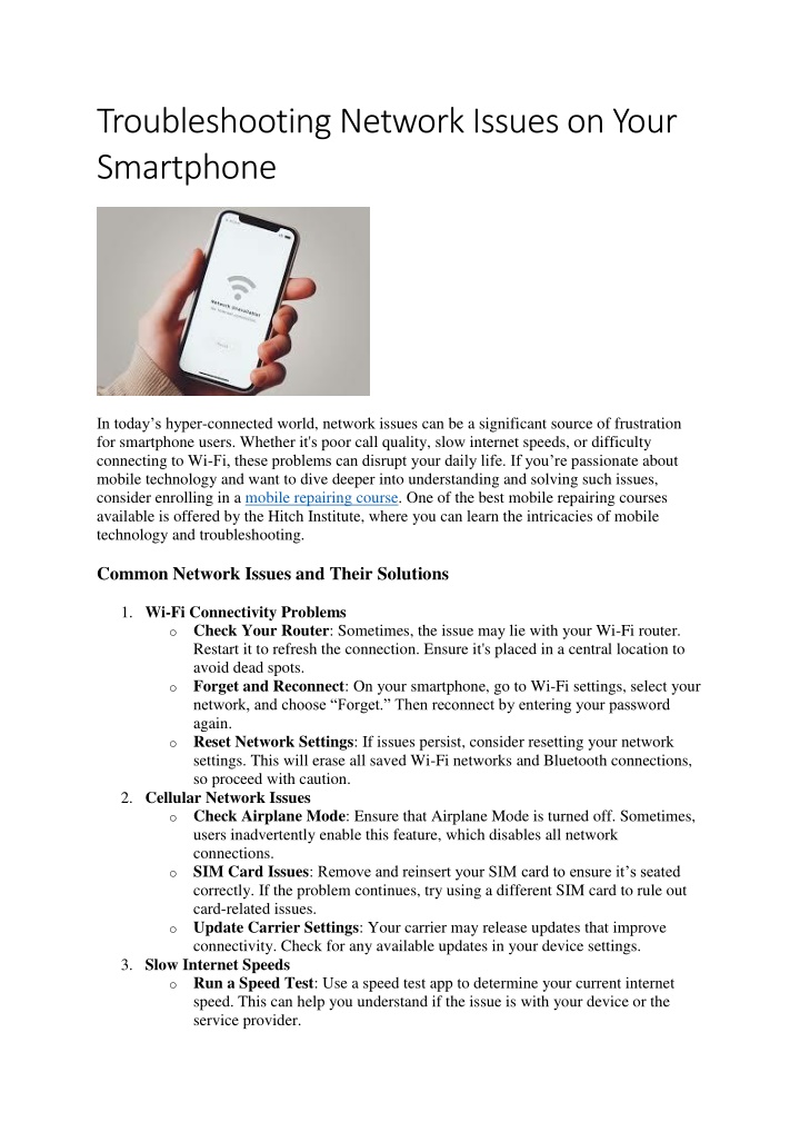 troubleshooting network issues on your smartphone n.w