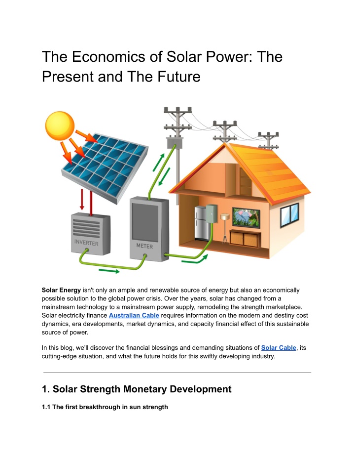 the economics of solar power the present n.w