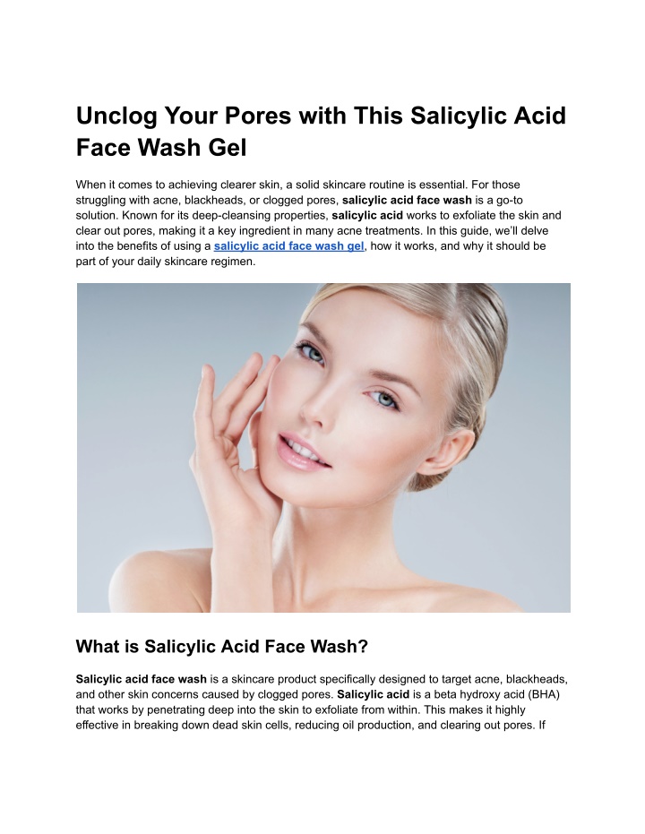 unclog your pores with this salicylic acid face n.w