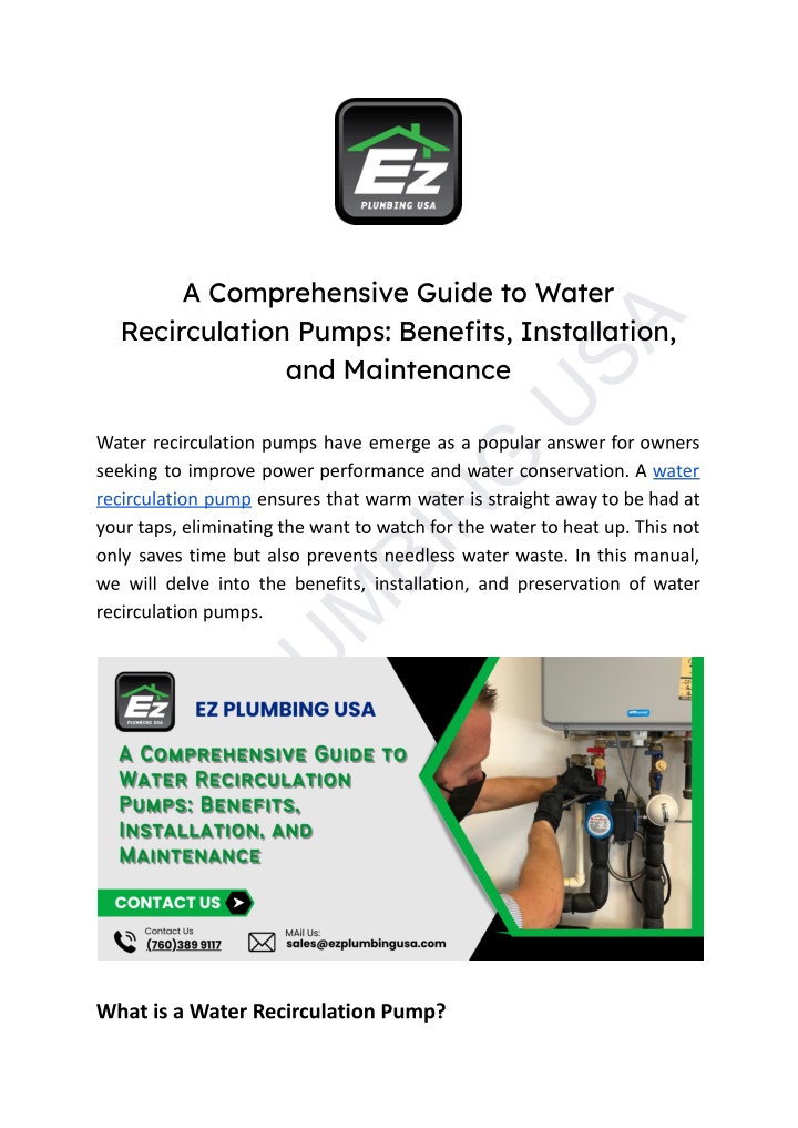 ez plumbing usa n.w