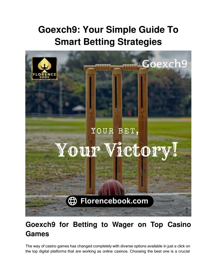 Goexch9_ Your Simple Guide To Smart Betting Strategies