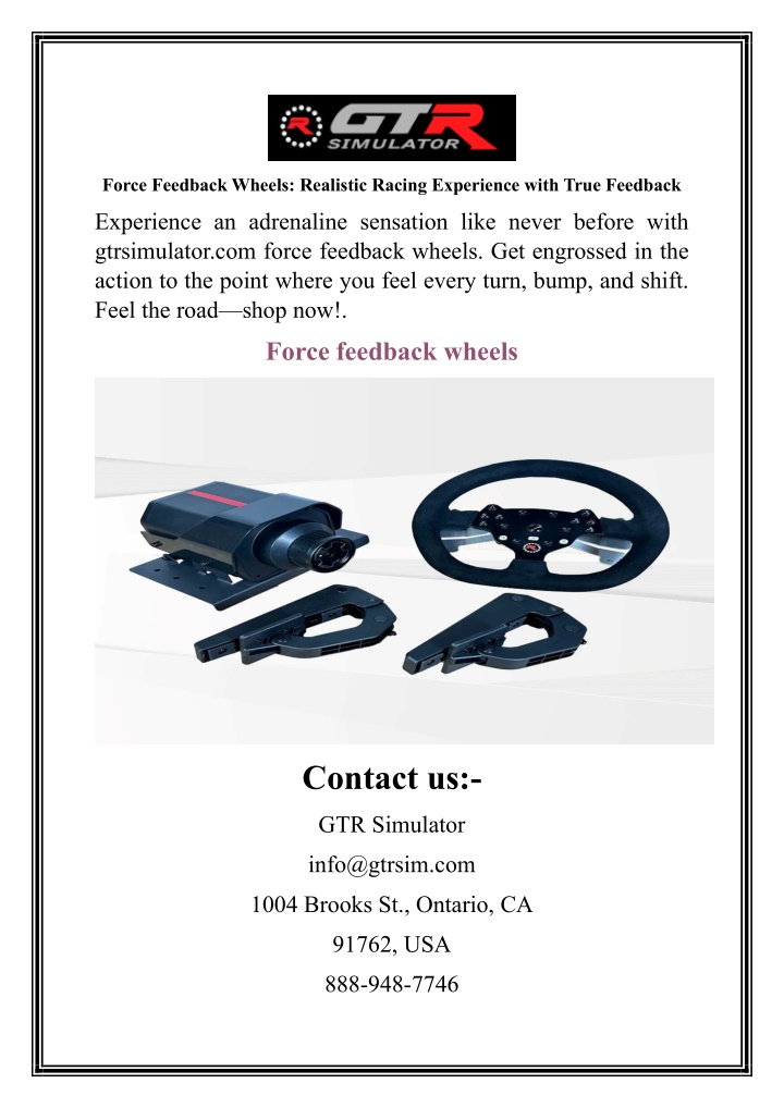 force feedback wheels realistic racing experience n.w