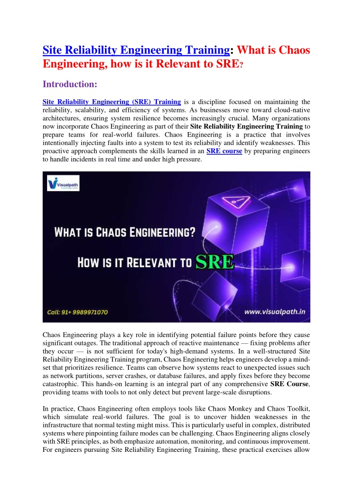 site reliability engineering training what n.w