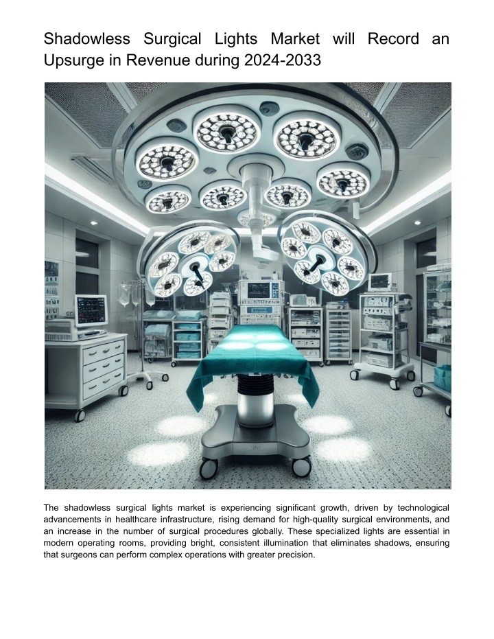 shadowless surgical lights market will record n.w