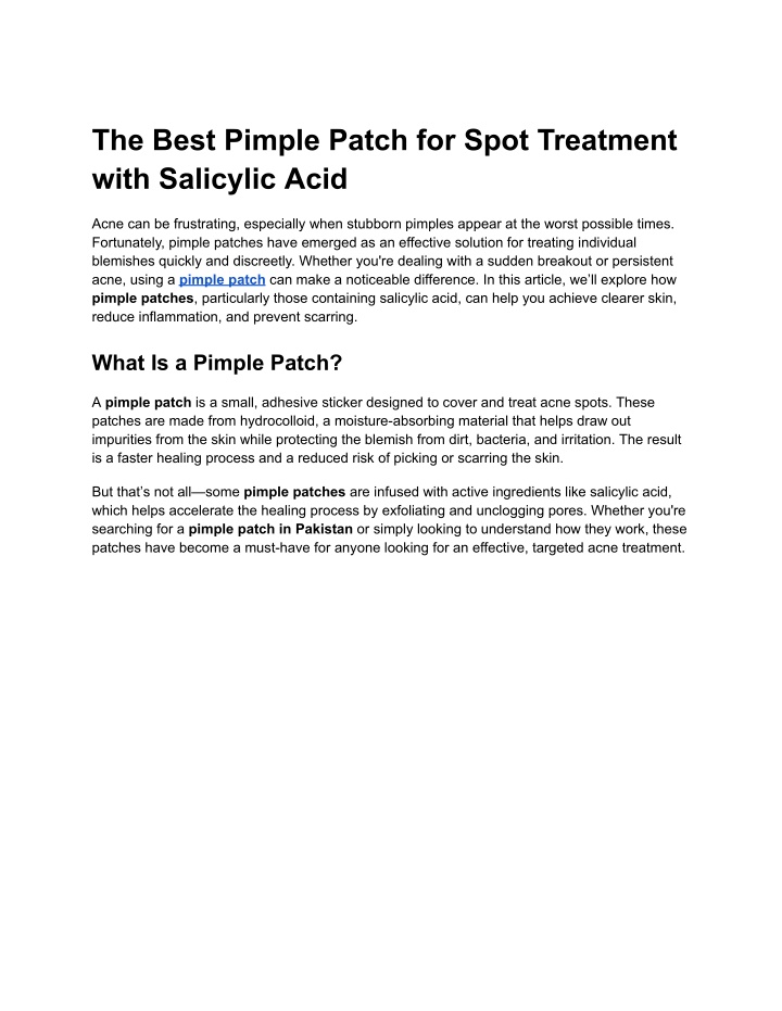 the best pimple patch for spot treatment with n.w