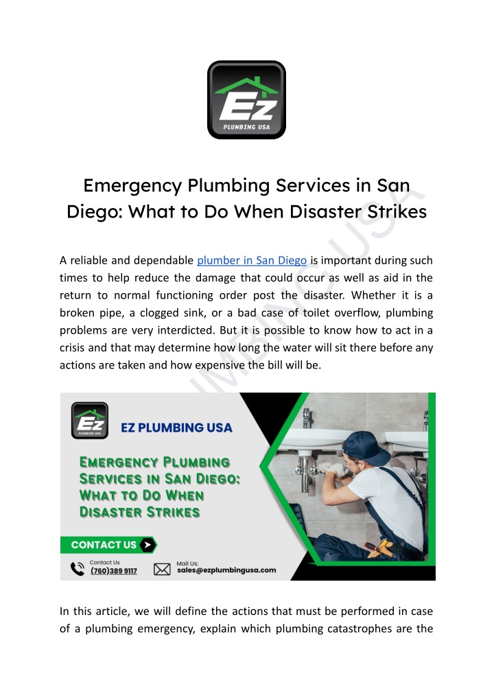 ez plumbing usa n.w
