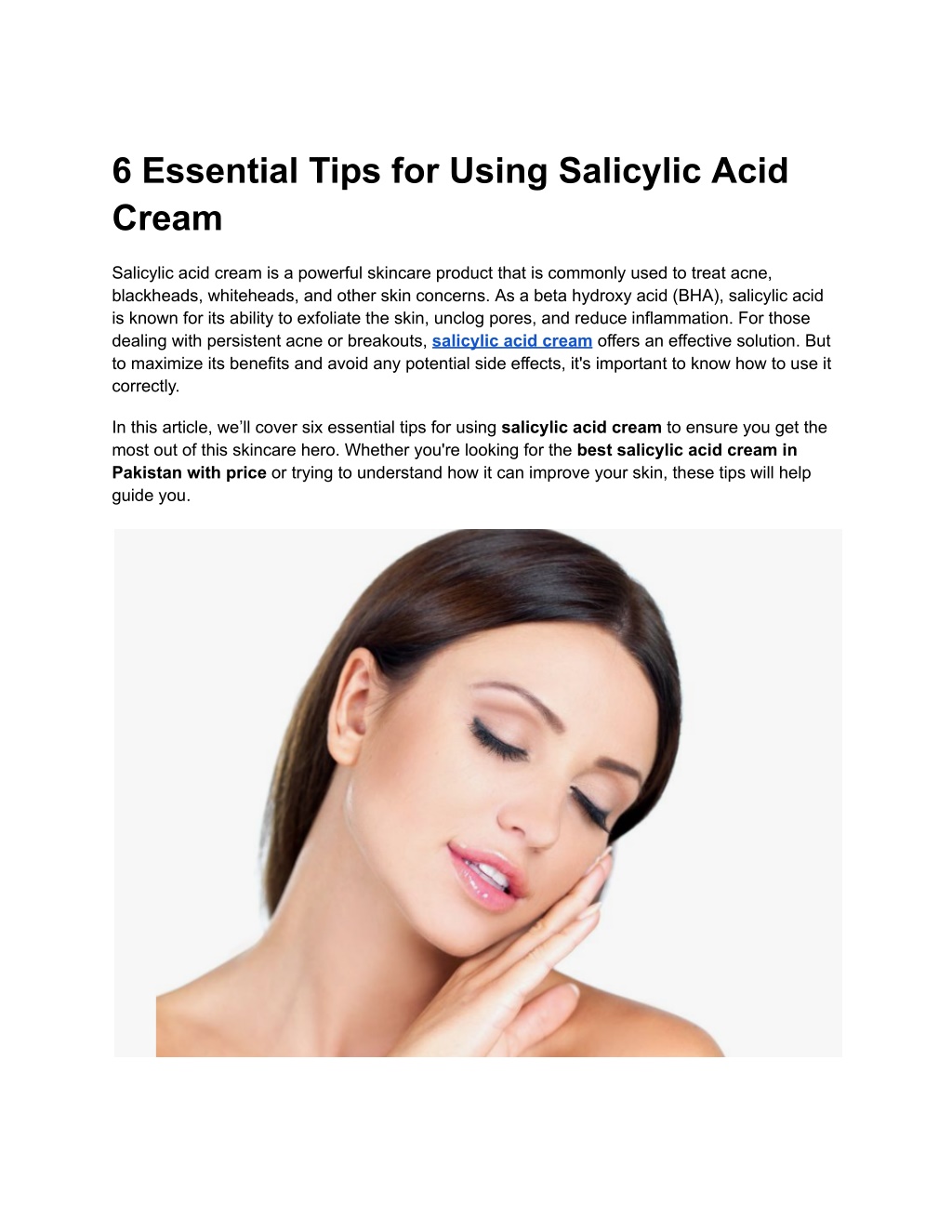 6 essential tips for using salicylic acid cream l.w