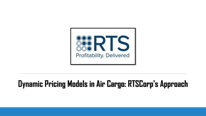dynamic pricing models in air cargo rtscorp n.w