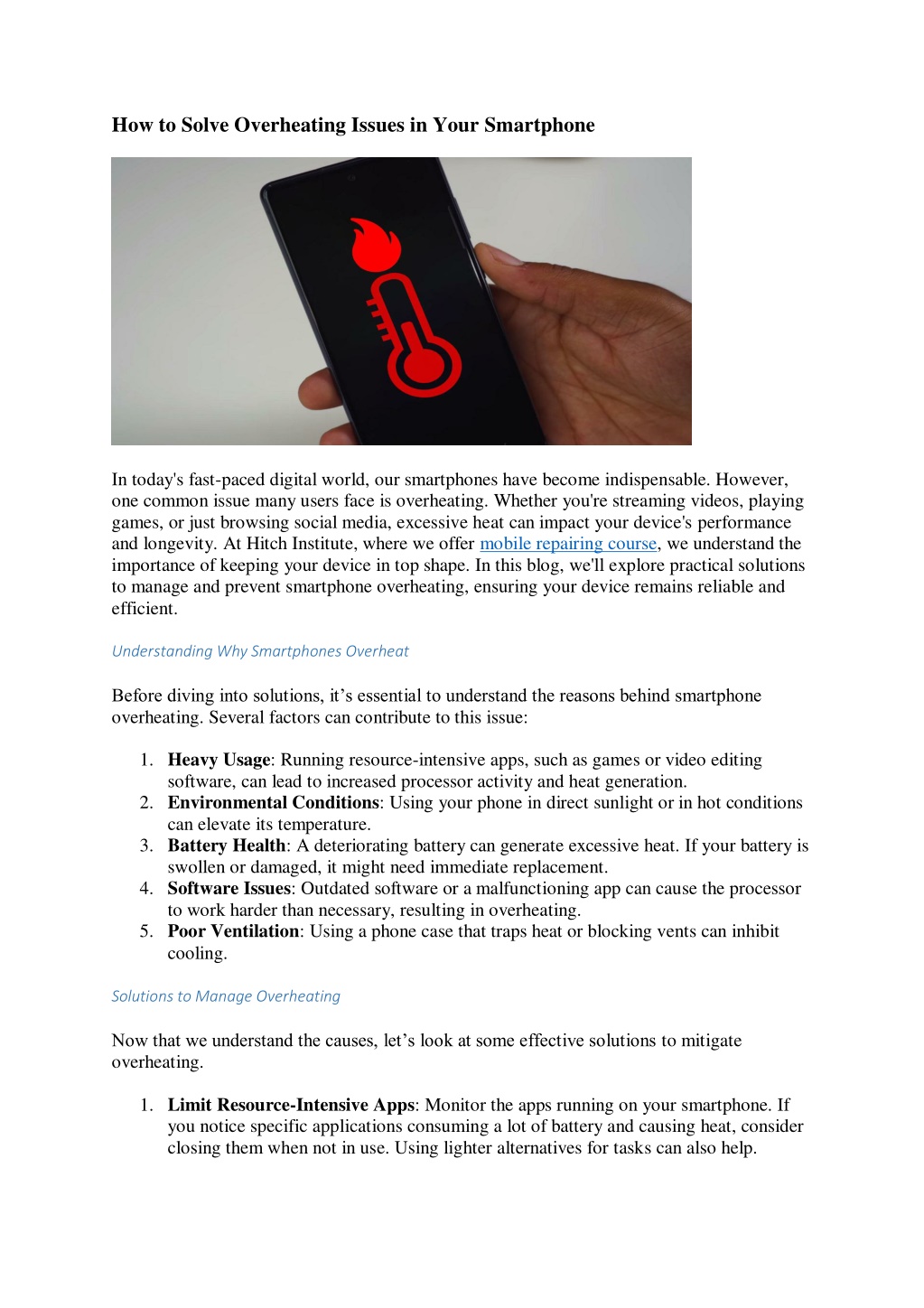 how to solve overheating issues in your smartphone l.w