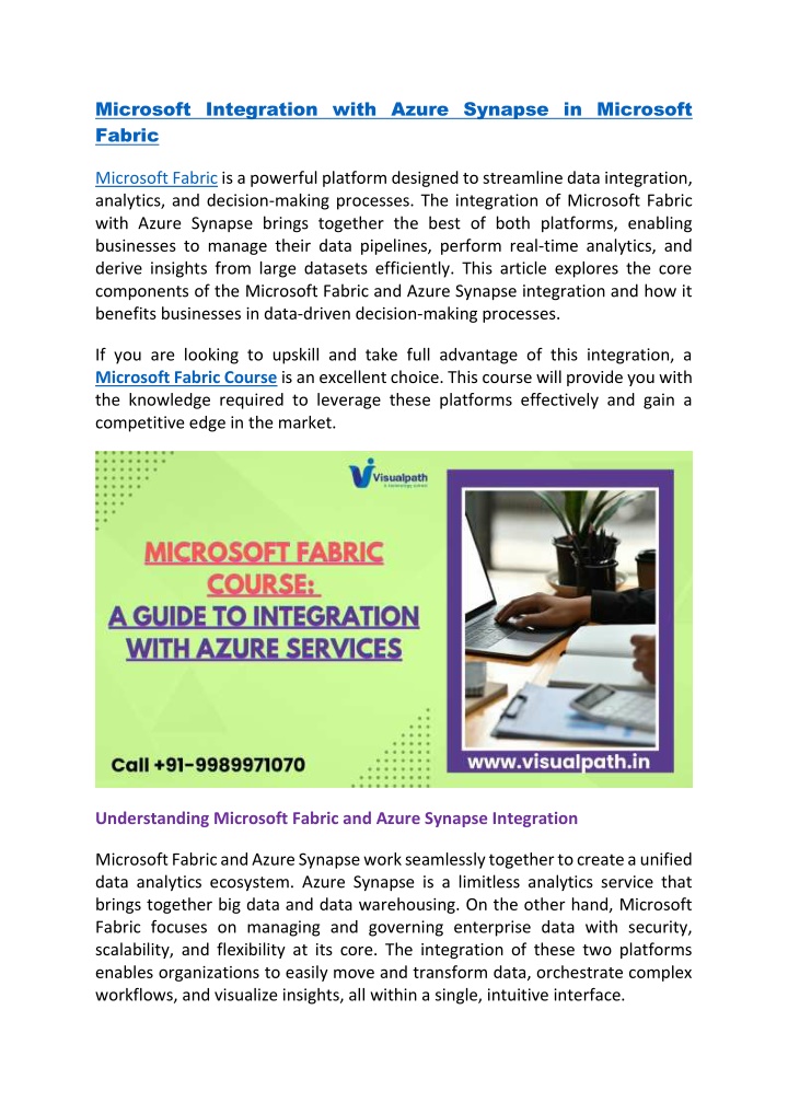 microsoft integration with azure synapse n.w