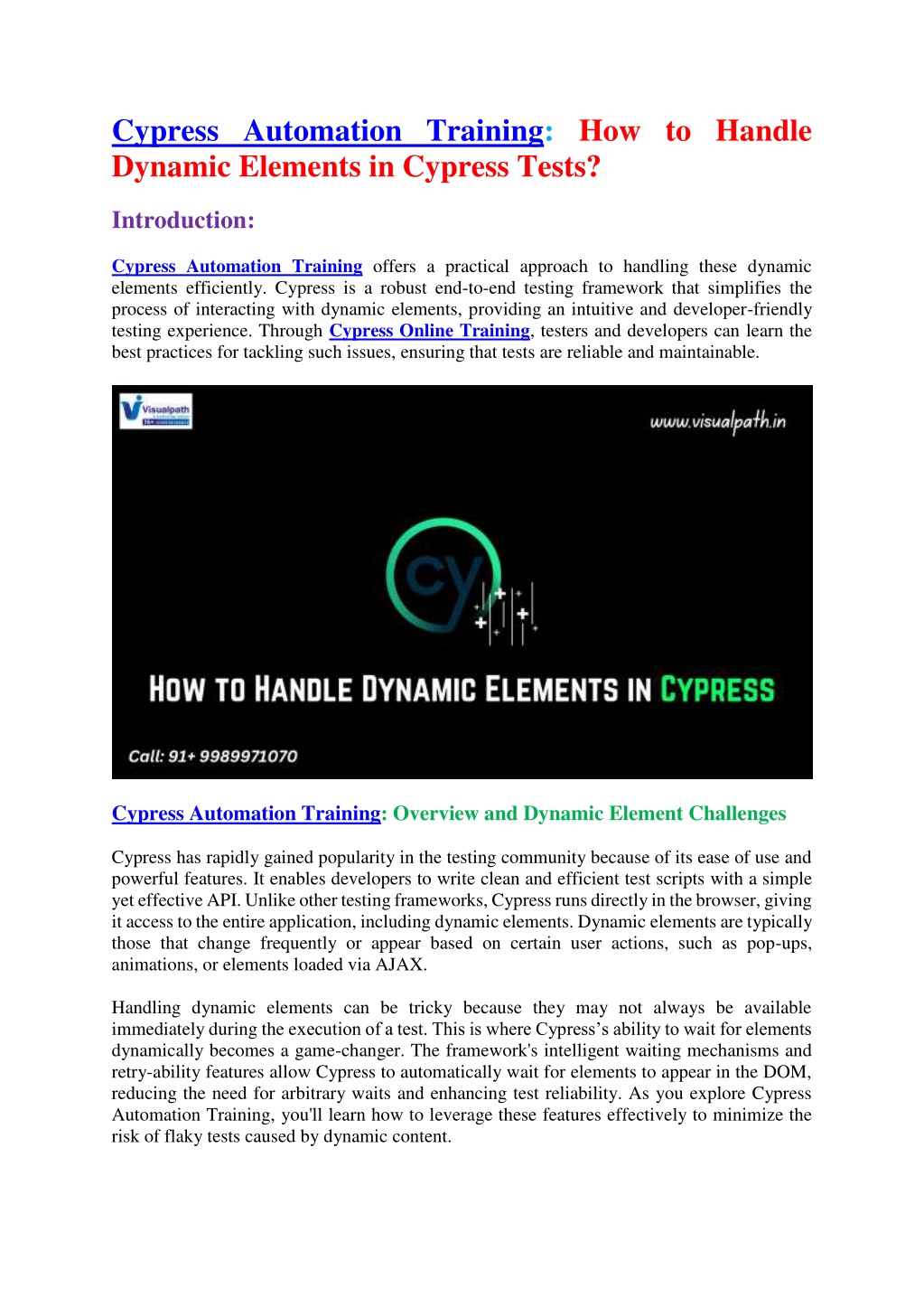 cypress automation training how to handle dynamic l.w