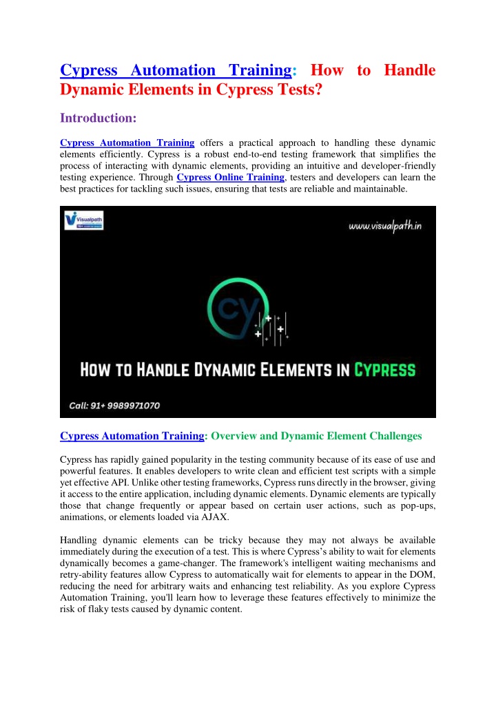 cypress automation training how to handle dynamic n.w
