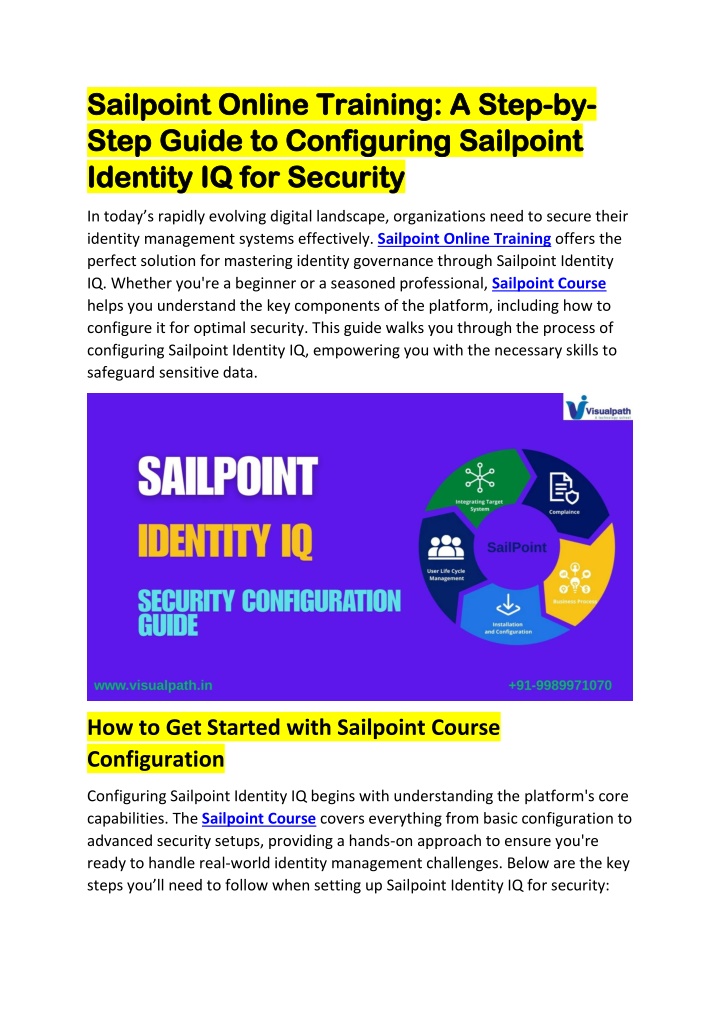 sailpoint online training a step sailpoint online n.w