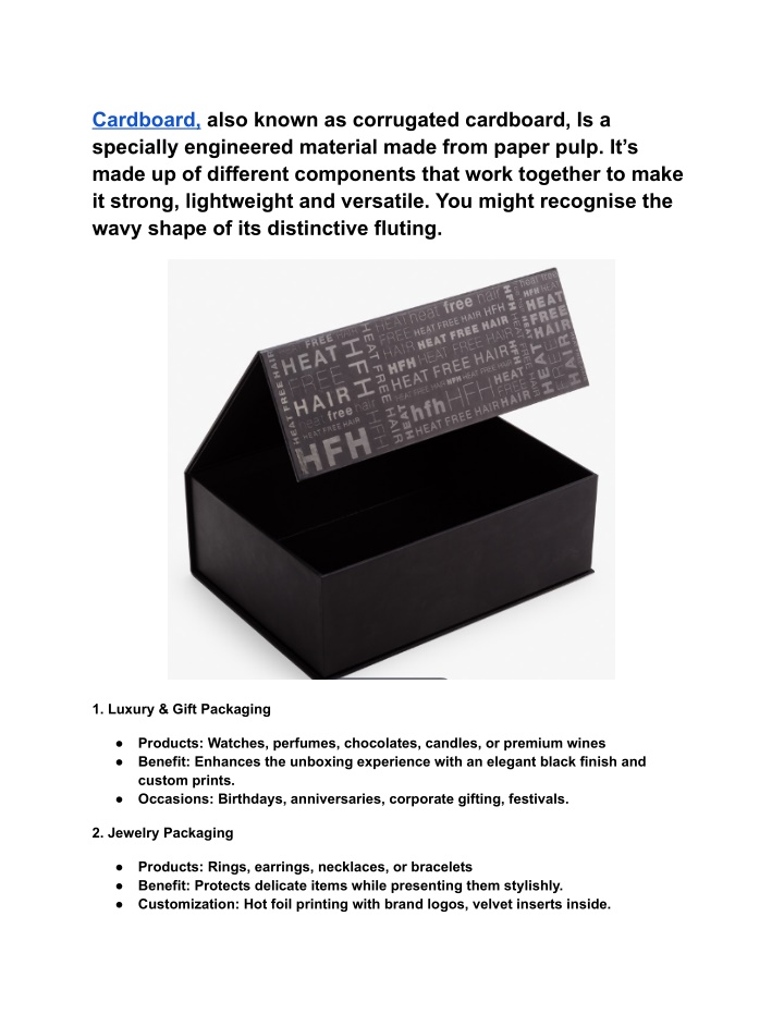 cardboard also known as corrugated cardboard n.w