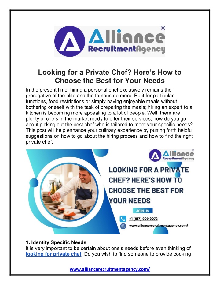 looking for a private chef here s how to choose n.w