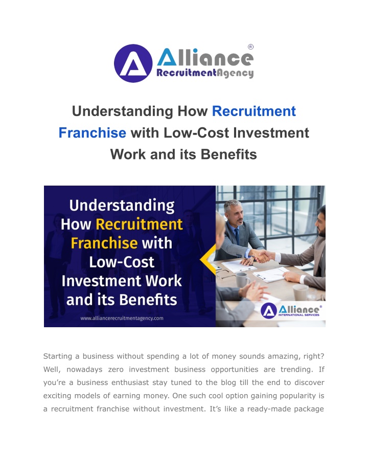 understanding how recruitment franchise with n.w