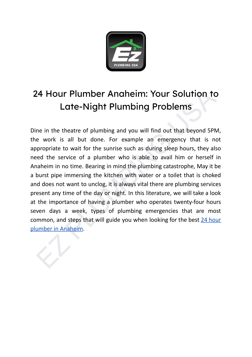 ez plumbing usa l.w