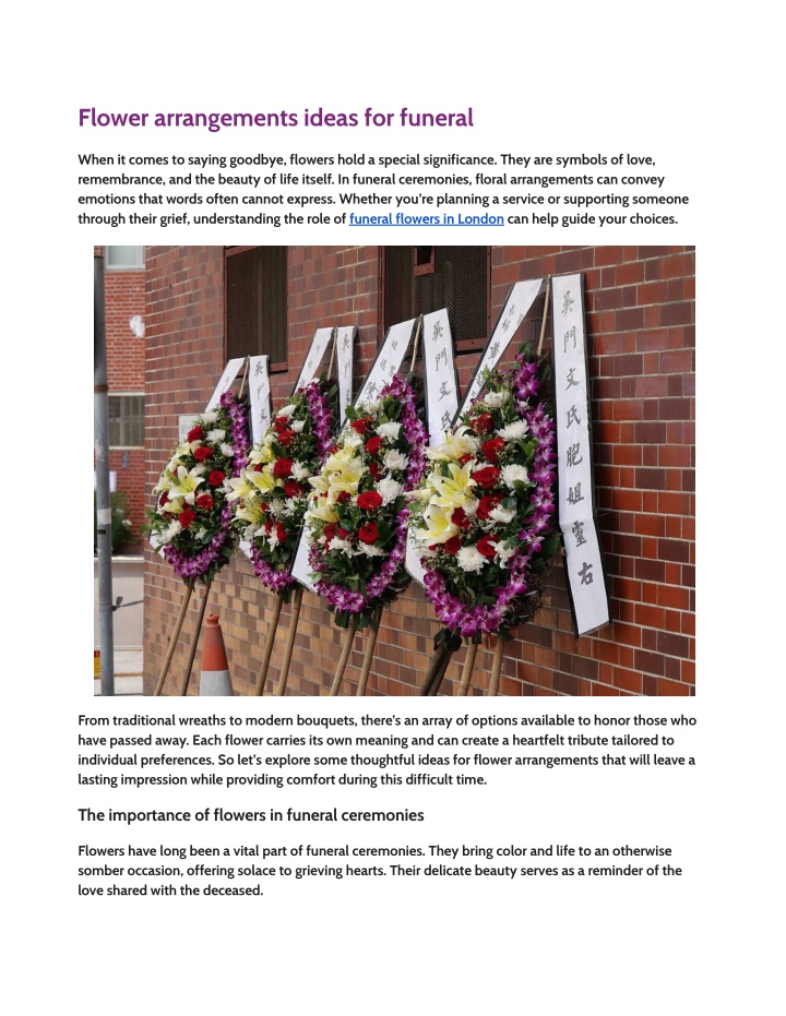 flower arrangements ideas for funeral n.w
