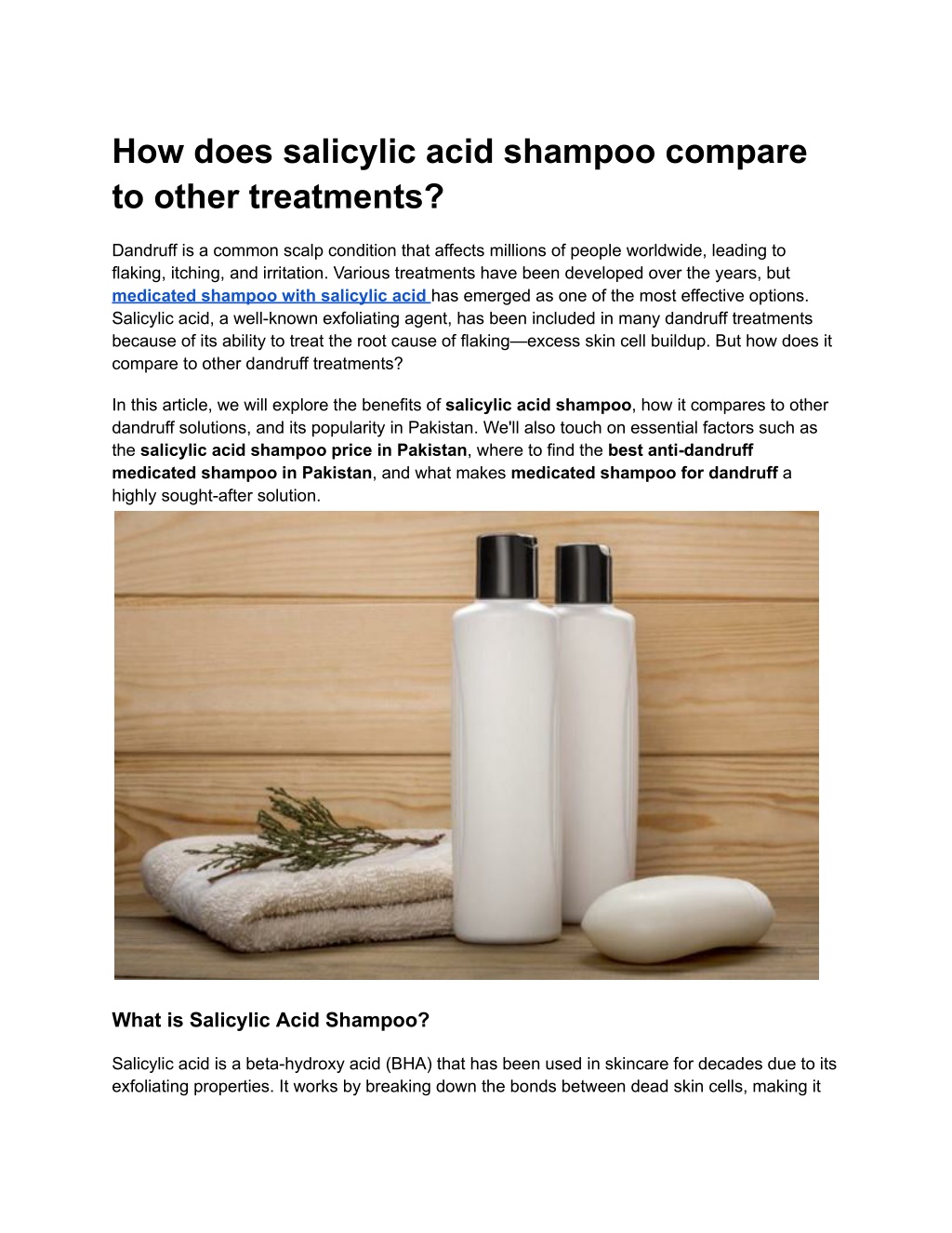 how does salicylic acid shampoo compare to other l.w