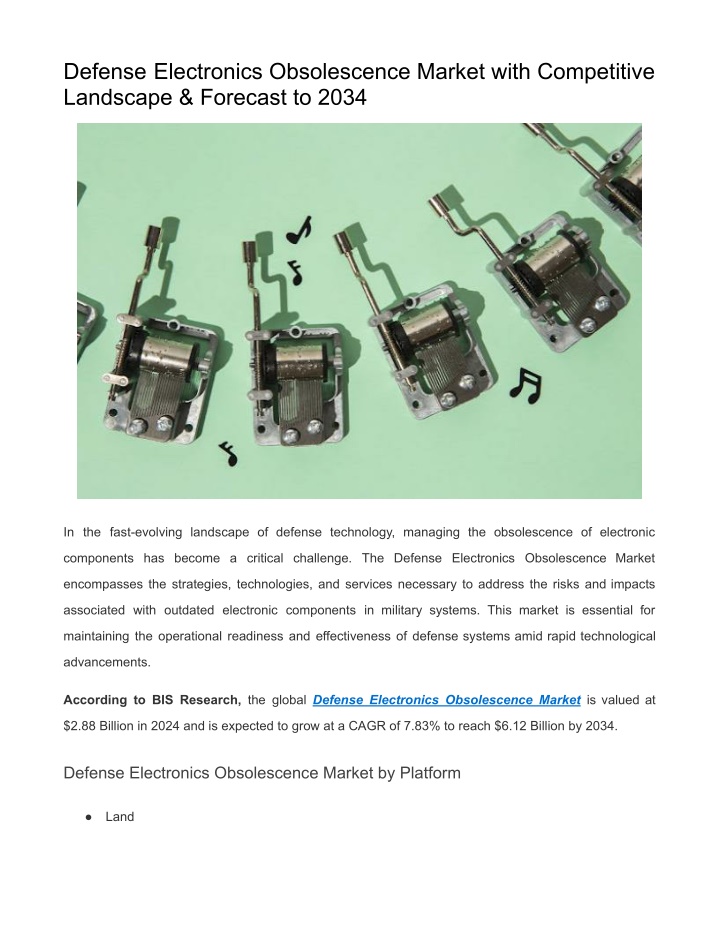 defense electronics obsolescence market with n.w