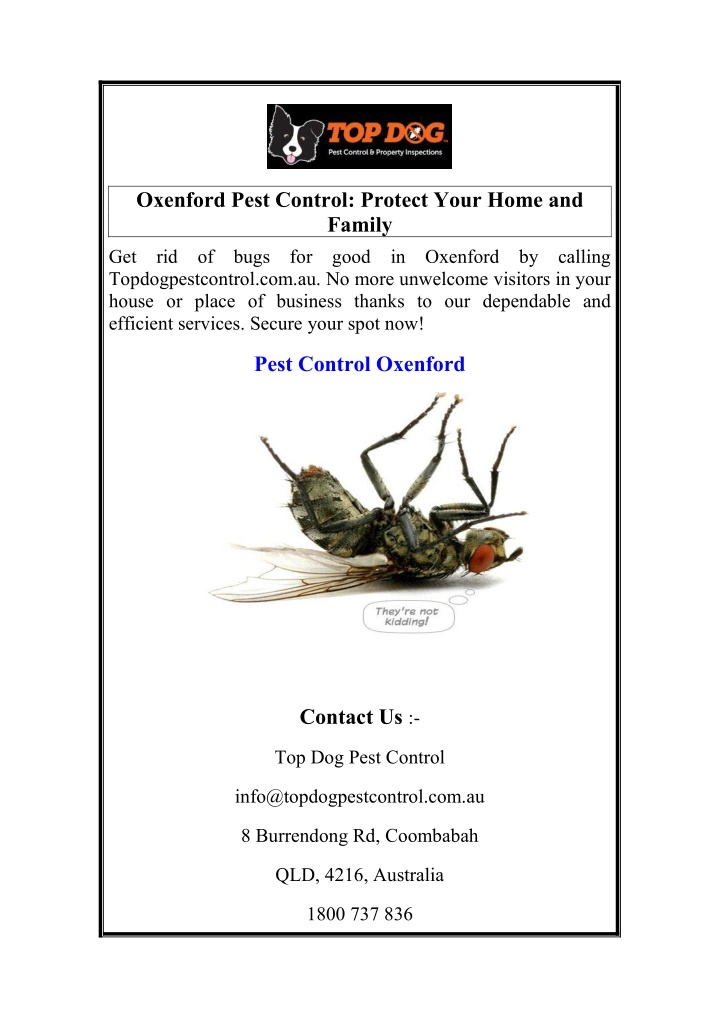 oxenford pest control protect your home n.w