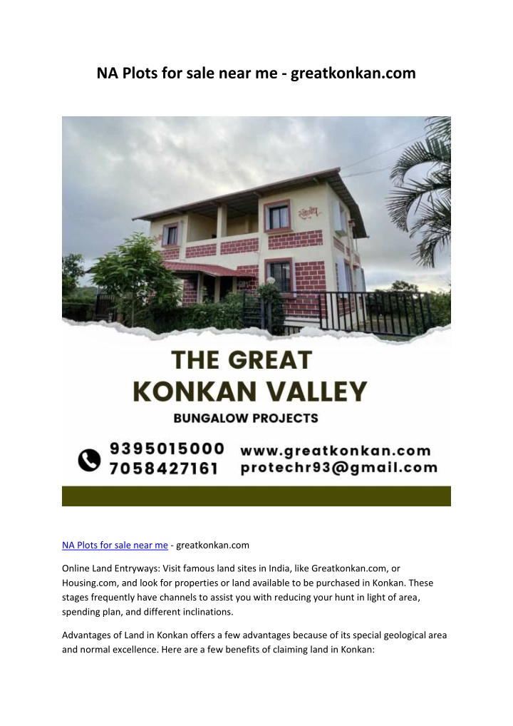 na plots for sale near me greatkonkan com n.w