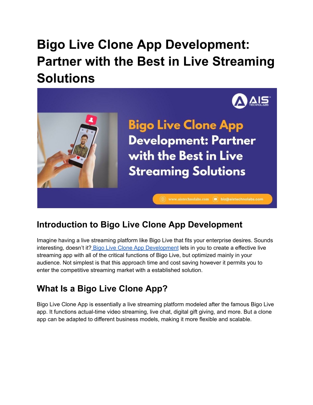 bigo live clone app development partner with l.w