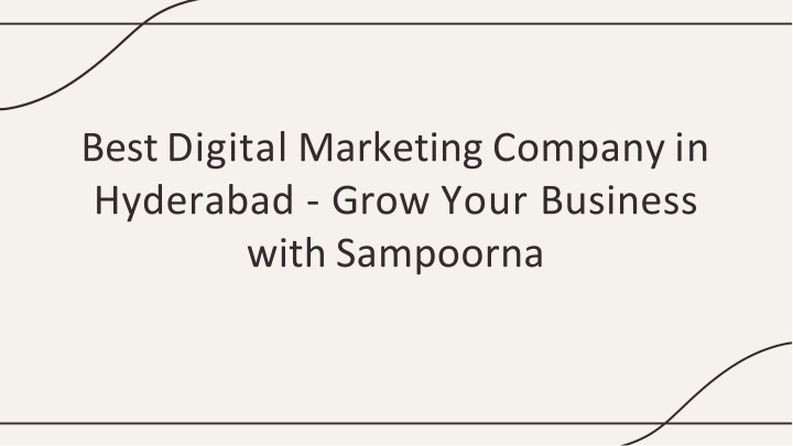 Best Digital Marketing Company in Hyderabad - Grow Your Business with Sampoorna