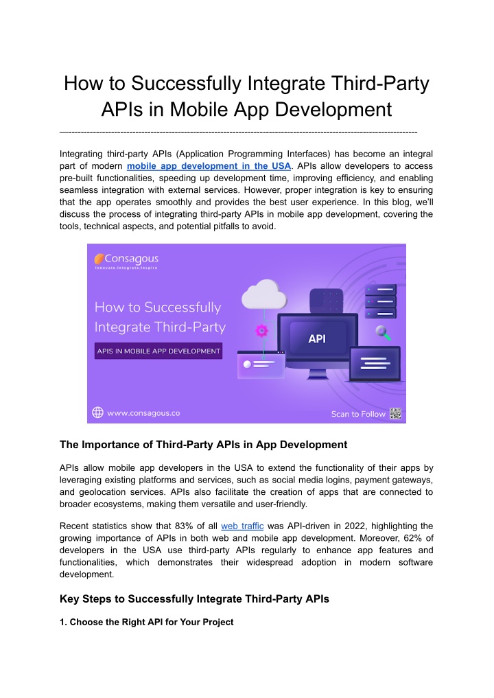 how to successfully integrate third party apis n.w